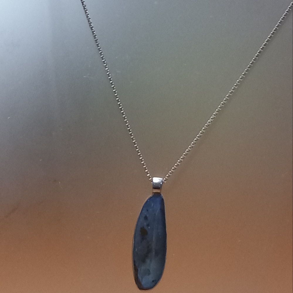 Sterling Silver Freeform Boulder Opal Pendant Necklace